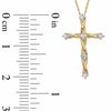 Thumbnail Image 1 of 0.12 CT. T.W. Diamond Twine Cross Pendant in 10K Gold