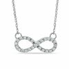 Thumbnail Image 0 of White Lab-Created Sapphire Infinity Necklace in Sterling Silver