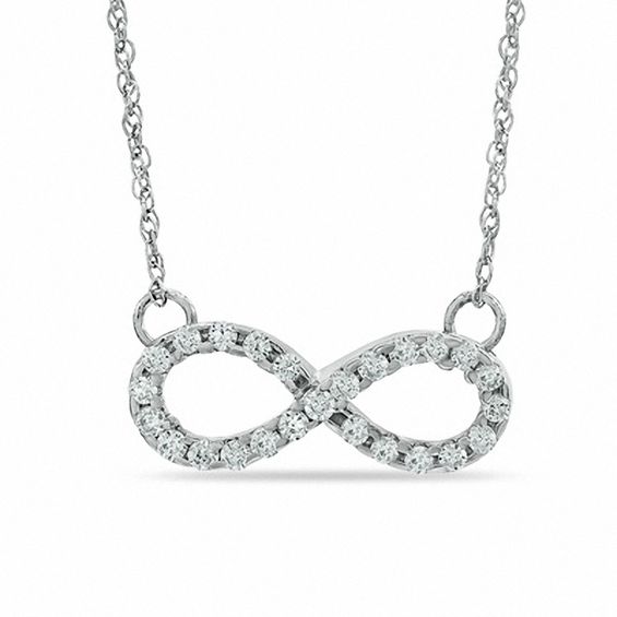 White Lab-Created Sapphire Infinity Necklace in Sterling Silver ...