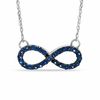 Thumbnail Image 0 of Lab-Created Blue Sapphire Infinity Necklace in Sterling Silver