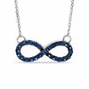 Thumbnail Image 1 of Lab-Created Blue Sapphire Infinity Necklace in Sterling Silver