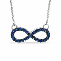 Lab-Created Blue Sapphire Infinity Necklace in Sterling Silver