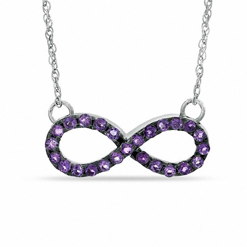 Amethyst Infinity Necklace in Sterling Silver|Peoples Jewellers