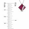 Thumbnail Image 2 of 8.0mm Princess-Cut Lab-Created Ruby Overlay Pendant in 10K White Gold - 17"