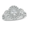 Vera Wang Love Collection 1.45 CT. T.W. Oval Diamond Three Stone Engagement Ring in 14K White Gold