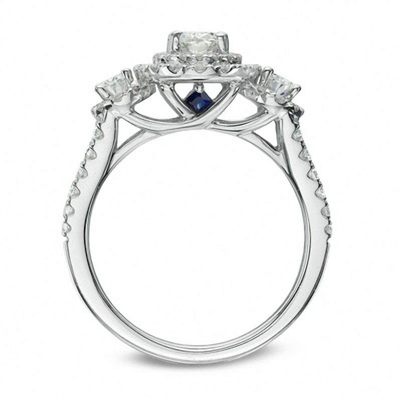 Vera Wang Love Collection 1.45 CT. T.W. Oval Diamond Three Stone ...