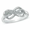 Thumbnail Image 0 of 0.10 CT. T.W. Diamond Double Infinity Ring in Sterling Silver