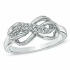 Thumbnail Image 1 of 0.10 CT. T.W. Diamond Double Infinity Ring in Sterling Silver