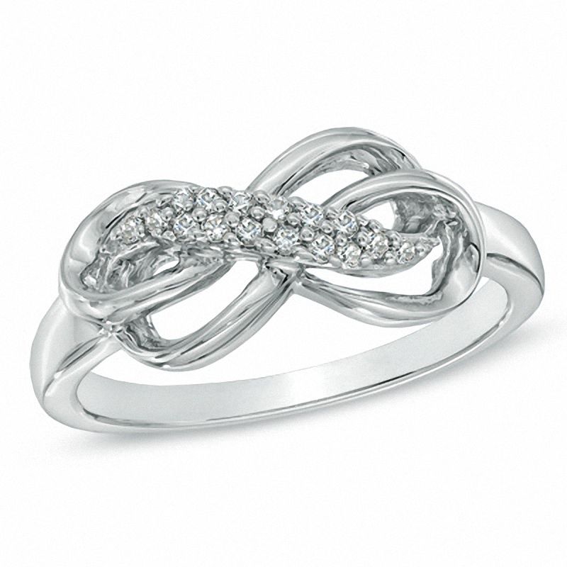 0.10 CT. T.W. Diamond Double Infinity Ring in Sterling Silver|Peoples Jewellers