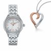 Ladies' Crystal Accent Bulova Watch and Heart Pendant Set (Model: 96X125)