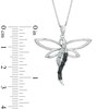 Thumbnail Image 2 of 0.05 CT. T.W. Black and White Diamond Dragonfly Pendant in Sterling Silver
