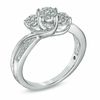 Diamond Accent Split Shank Promise Ring in Sterling Silver