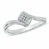 Diamond Accent Solitaire Heart Promise Ring in Sterling Silver