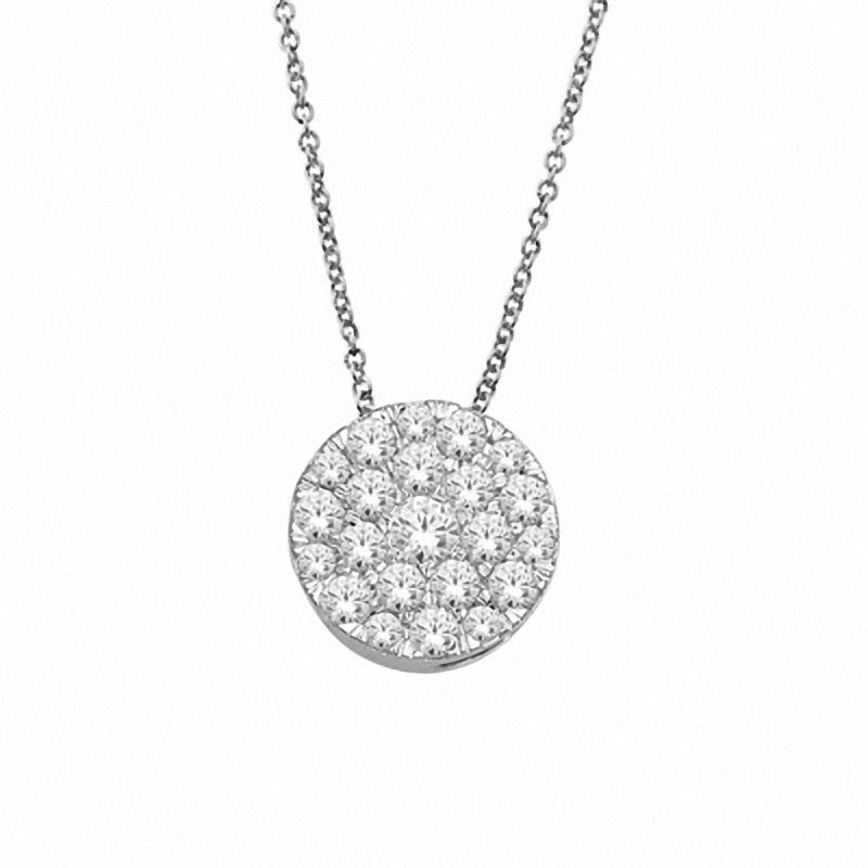 Main Image 1 of 0.25 CT. T.W. Diamond Carnation Pendant in 10K White Gold