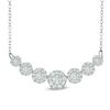 Thumbnail Image 1 of 1.00 CT. T.W. Diamond Seven Stone Frame Necklace in 10K White Gold