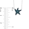 TEENYTINY™ Enhanced Blue Diamond Accent Starfish Necklace in Sterling Silver - 17"