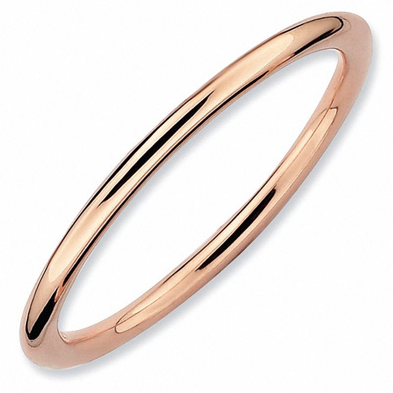 Stackable Expressions™ 1.5mm Polished Ring in Sterling Silver and 18K Rose Gold Plate|Peoples Jewellers