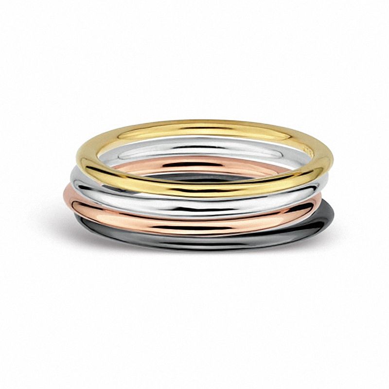 Stackable Expressions™ 1.5mm Polished Ring in Sterling Silver and 18K Rose Gold Plate