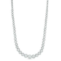4.00 CT. T.W. Composite Diamond Cluster Necklace in 10K White Gold