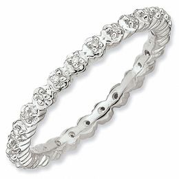 Stackable Expressions™ Diamond Accent Classic Eternity Band in Sterling Silver