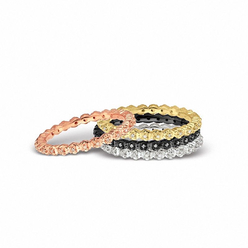 Main Image 2 of Stackable Expressions™ Diamond Accent Classic Eternity Band in Sterling Silver