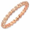 Thumbnail Image 1 of Stackable Expressions™ Diamond Accent Classic Eternity Band in Sterling Silver and 18K Rose Gold Plate