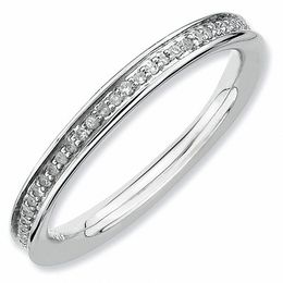 Stackable Expressions™ 0.23 CT. T.W. Diamond Channel-Set Eternity Band in Sterling Silver