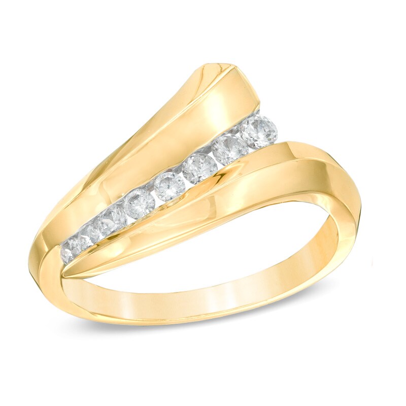 Main Image 1 of 0.33 CT. T.W. Diamond Bypass Ring in 10K Gold