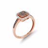 Thumbnail Image 1 of 0.23 CT. T.W. Champagne and White Multi-Diamond Square Frame Ring in 10K Rose Gold