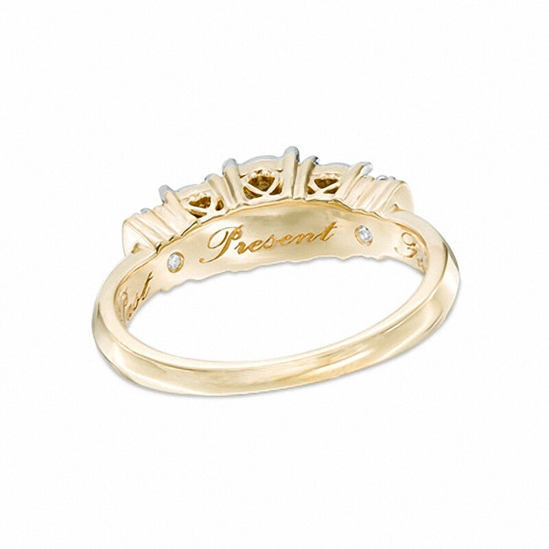 Main Image 3 of 0.25 CT. T.W. Diamond Three Stone Ring in 10K Gold