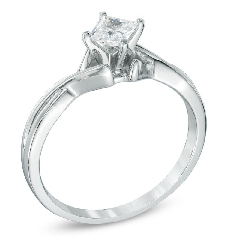 0.40 CT. Certified Canadian Princess-Cut Diamond Solitaire Ring in 14K White Gold (I/I1)|Peoples Jewellers