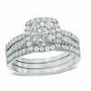 0.95 CT. T.W. Composite Diamond Frame Bridal Set in 10K White Gold