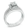 Thumbnail Image 1 of 0.50 CT. T.W. Princess-Cut Quad Diamond Bridal Set in 10K White Gold