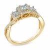 0.70 CT. T.W. Princess-Cut Diamond Three Stone Past Present Future Engagement Ring in 14K Gold