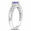 Thumbnail Image 2 of 5.0mm Heart-Shaped Tanzanite and Diamond Accent Ring in Sterling Silver