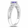 Thumbnail Image 1 of 5.0mm Heart-Shaped Tanzanite and Diamond Accent Ring in Sterling Silver