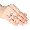 Thumbnail Image 3 of 5.0mm Heart-Shaped Tanzanite and Diamond Accent Ring in Sterling Silver