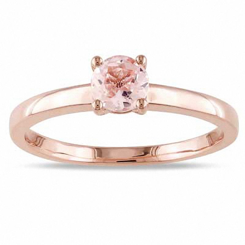 5.0mm Morganite Solitaire Promise Ring in 10K Rose Gold