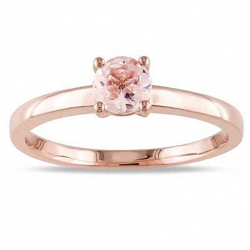 5.0mm Morganite Solitaire Promise Ring in 10K Rose Gold|Peoples Jewellers