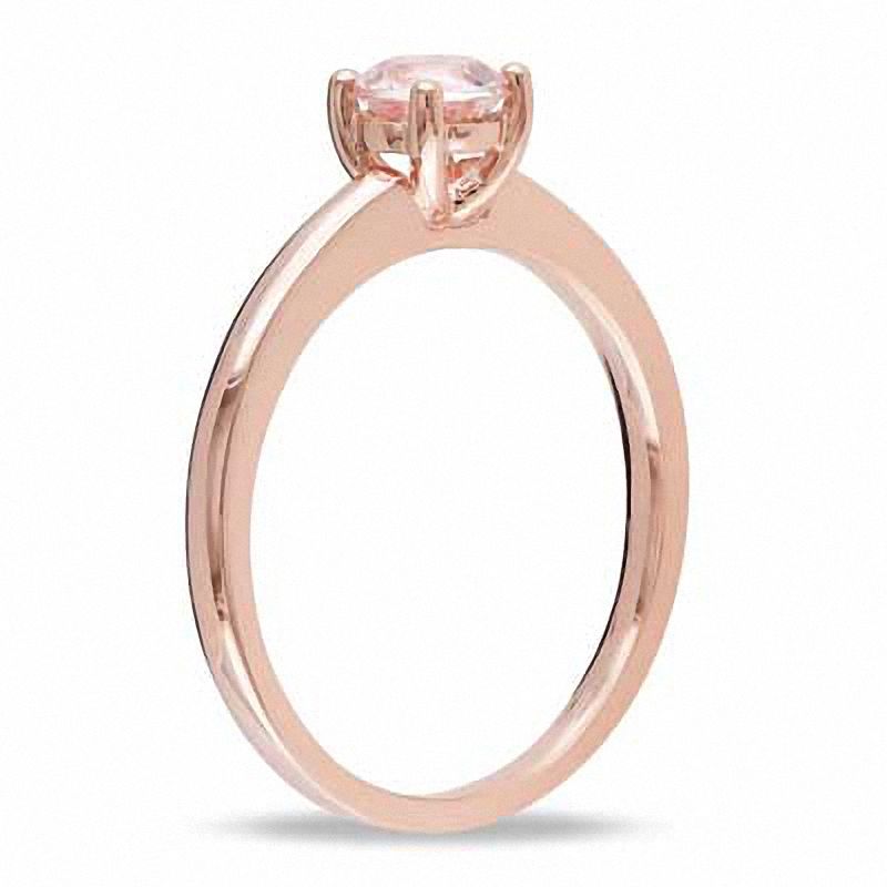 5.0mm Morganite Solitaire Promise Ring in 10K Rose Gold