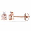 Thumbnail Image 0 of 4.0mm Morganite and Diamond Accent Earrings in 10K Rose Gold