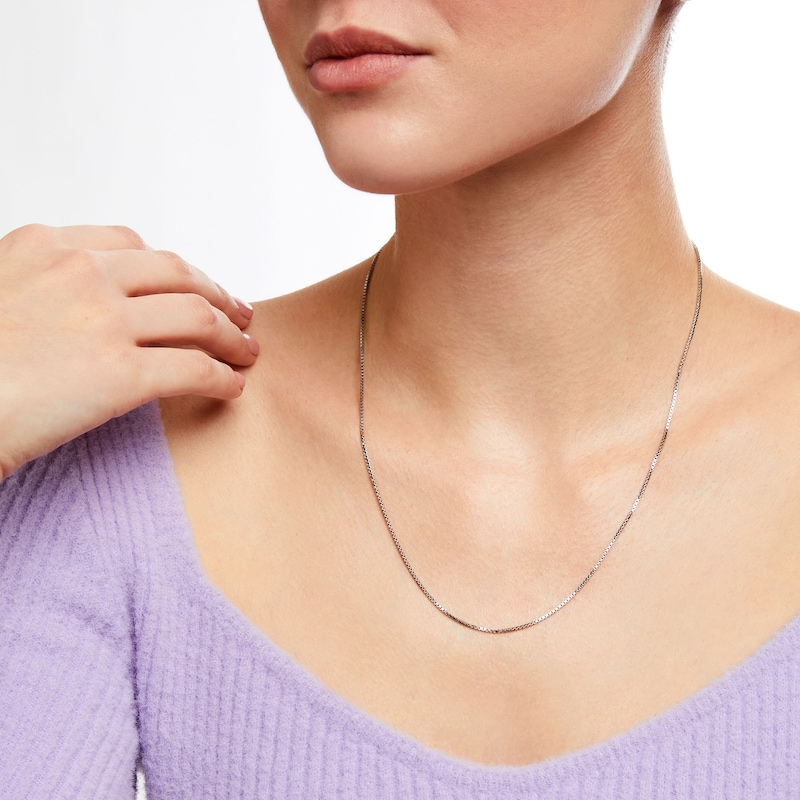 Main Image 2 of 1.3mm Box Chain Necklace in Sterling Silver - 20"