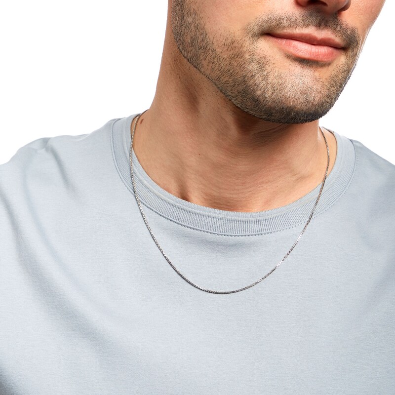 Main Image 3 of 1.3mm Box Chain Necklace in Sterling Silver - 20"