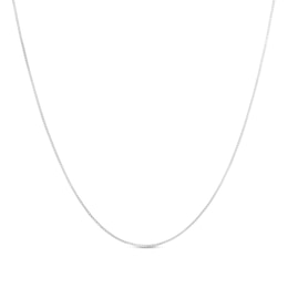 Ladies' Adjustable 0.8mm Box Chain Necklace in Sterling Silver - 22"