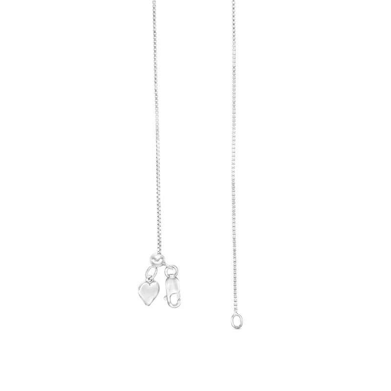 Main Image 4 of Ladies' Adjustable 0.8mm Box Chain Necklace in Sterling Silver - 22"