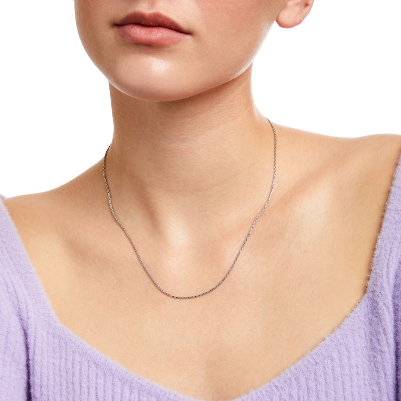 Main Image 2 of Ladies' 1.4mm Rope Chain Necklace in Sterling Silver - 18"