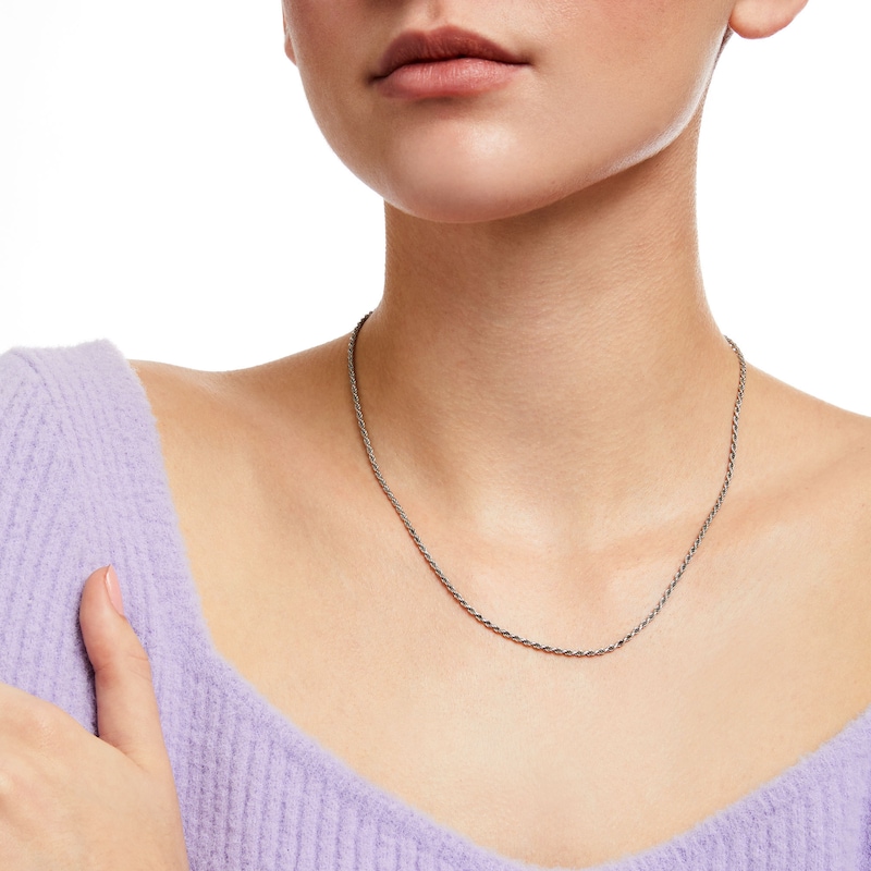 Main Image 2 of 1.8mm Rope Chain Necklace in Sterling Silver - 18"