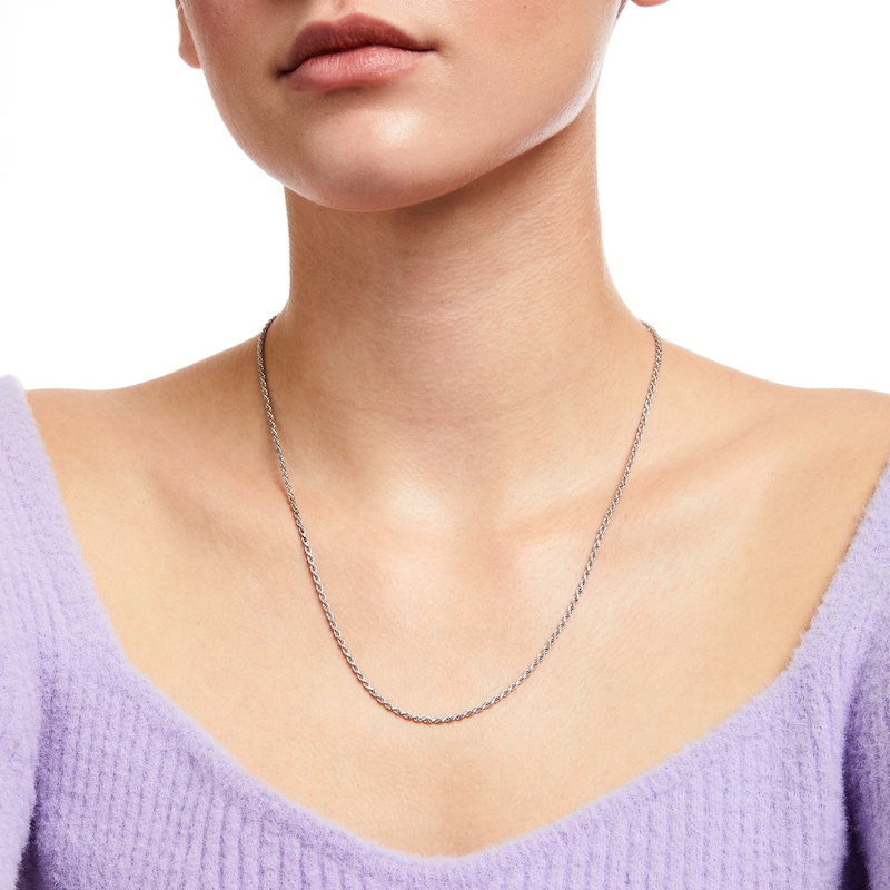 Main Image 2 of 1.8mm Rope Chain Necklace in Sterling Silver - 20"