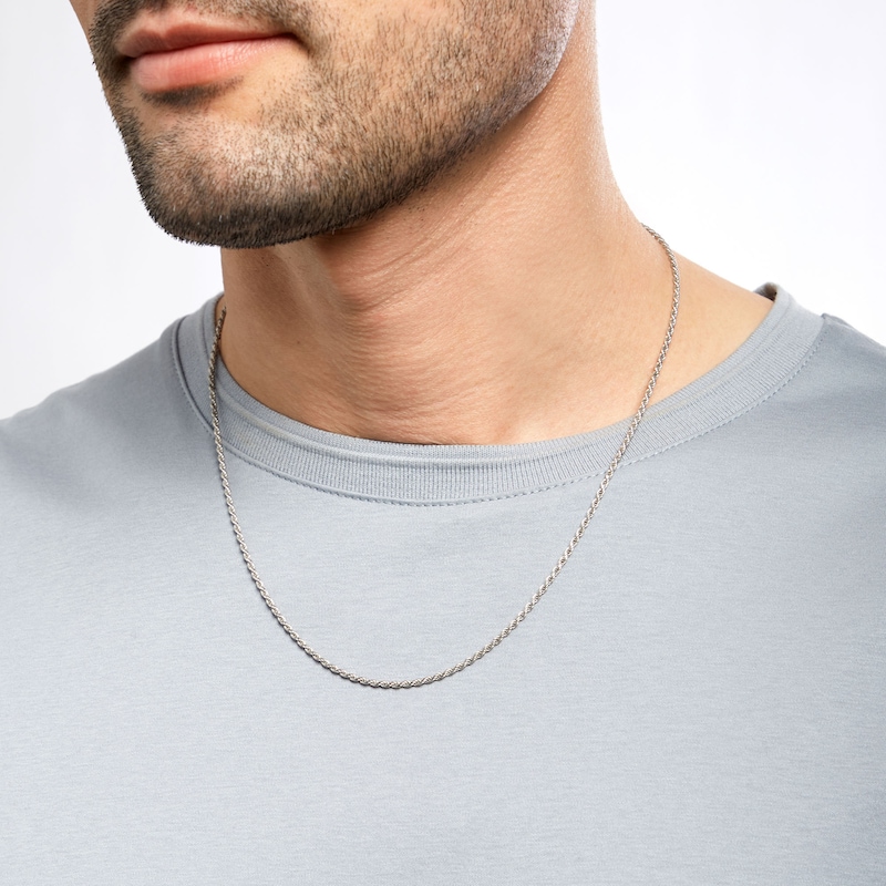 Main Image 3 of 1.8mm Rope Chain Necklace in Sterling Silver - 20"