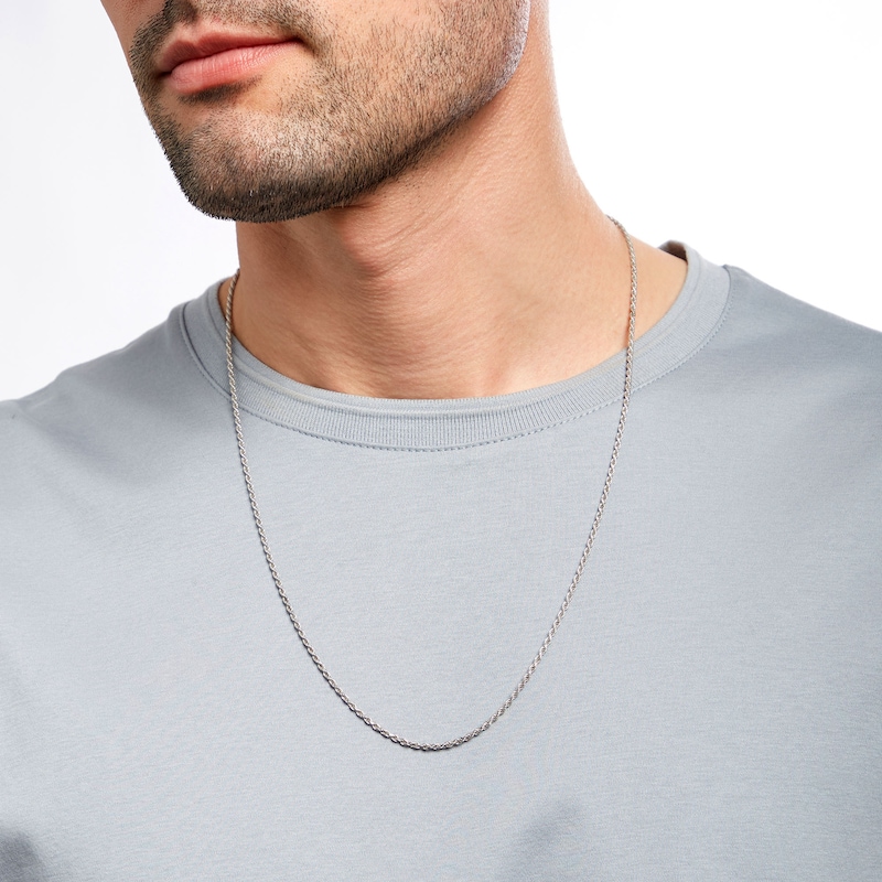 Main Image 2 of 1.8mm Rope Chain Necklace in Sterling Silver - 24"